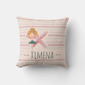 Rosa Ballerina Monogram X - Personalisierte Kunst Kissen (Vorderseite)
