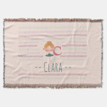 Rosa Ballerina Monogramm C Name