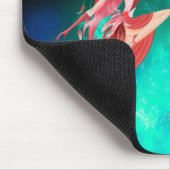 Rosa Ballerina Nachthimmel Smaragdgrün Mousepad (Ecke)