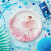 Rosa Ballerina passend  Pappteller (Party)
