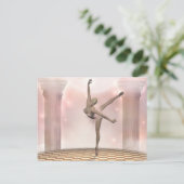 Rosa Ballerina Postkarte (Stehend Vorderseite)