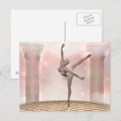 Rosa Ballerina Postkarte (Vorne/Hinten)
