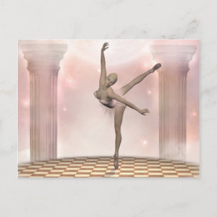 Rosa Ballerina Postkarte