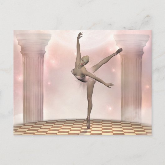 Rosa Ballerina Postkarte (Vorderseite)
