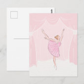 Rosa Ballerina Postkarte (Vorne/Hinten)