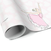 Rosa Ballerina Rosa Herz Girl Tänzerin Geschenkpapier (Rolleneckpunkt)