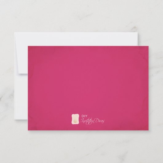 Rosa Ballerina RSVP Karte ~ Ballettschuh (Rückseite)