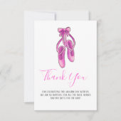 Rosa Ballerina-Schuhe| Girl Baby Dusche Vielen Dan Einladung (Vorderseite)