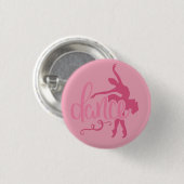 Rosa Ballerina Silhouette Ballett Tanz Button (Vorne & Hinten)