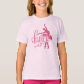Rosa Ballerina Silhouette Ballett Tanz T-Shirt (Vorderseite)