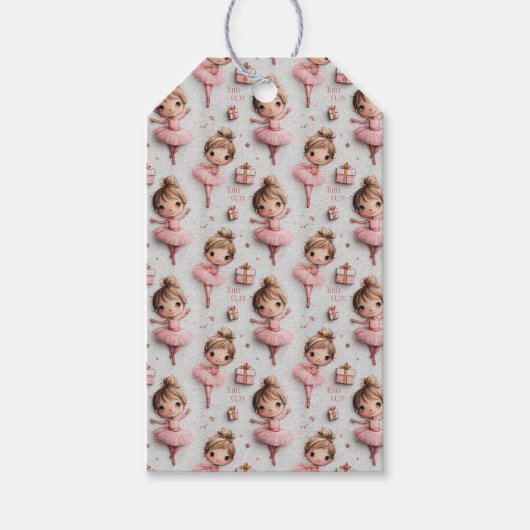 Rosa Ballerina Traum mit Tutus Geschenkanhänger (Vorderseite)