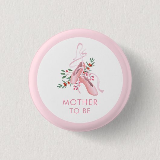 Rosa Ballerina-Tutu Kalte werdende Mutter Baby-Par Button (Vorderseite)