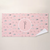 Rosa Ballerina und Blume Badehandtuch (Badehandtuch)