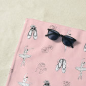 Rosa Ballerina und Blume Strandtuch (Beispiel)