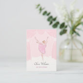 Rosa Ballerina Visitenkarte (Stehend Vorderseite)