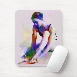 Rosa Ballerina Wasserfarbe Zeitgenössische Kunst Mousepad