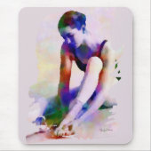 Rosa Ballerina Wasserfarbe Zeitgenössische Kunst Mousepad (Vorne)