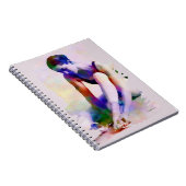 Rosa Ballerina Wasserfarbe Zeitgenössische Kunst Notizblock (Rechte Seite)