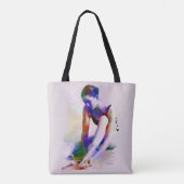Rosa Ballerina Wasserfarbe Zeitgenössische Kunst Tasche (Rückseite)