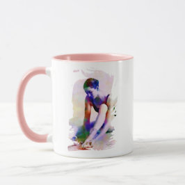 Rosa Ballerina Wasserfarbe Zeitgenössische Kunst Tasse