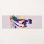 Rosa Ballerina Wasserfarbe Zeitgenössische Kunst Yogamatte (Vorderseite (Horizontal))