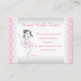 Rosa Ballerina-Windelraffle-Karte Begleitkarte