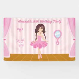 Rosa Ballerina zum Thema Geburtstagsparty personal Banner