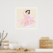 Rosa Ballerinakunst Illustration Poster (Küche)