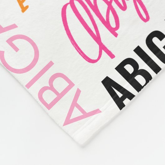 Rosa Ballerinas mit Name und Monogramm-Collage Fleecedecke (Ecke)