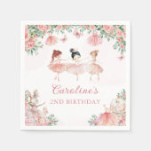 Rosa Ballet Ballerina Geburtstag Napkins Serviette (Vorderseite)