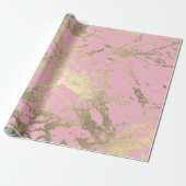 Rosa Ballet Foxier Gold Marmor Shiny Glam Geschenkpapier (Ungerollt)