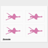 Rosa Ballet Rechteckiger Aufkleber (Blatt)