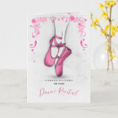 Rosa Ballet Slipper Karte (Gelbe Blume)