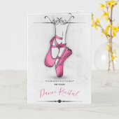 Rosa Ballet Slipper Karte (Gelbe Blume)