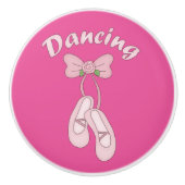 Rosa Ballett-Ballerina-Aufbereiter-Fach-Griff-Zug Keramikknauf (Vorderseite)