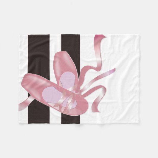 Rosa Ballett Pointe Schuh-, Schwarze u. Fleecedecke (Vorderseite (Horizontal))