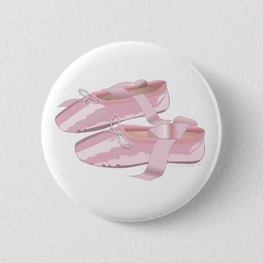 Rosa Ballett-Schuh-Pantoffel Button (Vorderseite)