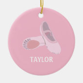 Rosa Ballett Schuhe Personalisiertes Foto Keramik Ornament (Vorne)
