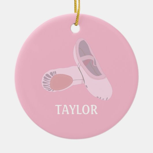 Rosa Ballett Schuhe Personalisiertes Foto Keramik Ornament (Vorne)