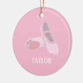 Rosa Ballett Schuhe Personalisiertes Foto Keramik Ornament (Links)