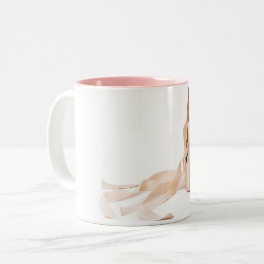 Rosa Ballett-Tasse Zweifarbige Tasse (Vorderseite Links)