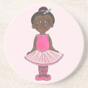 Rosa Ballett Tutu Kostüm Ballerina Tanz Erwägung Sandstein Untersetzer