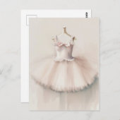 Rosa Ballettkleid Postkarte (Vorne/Hinten)