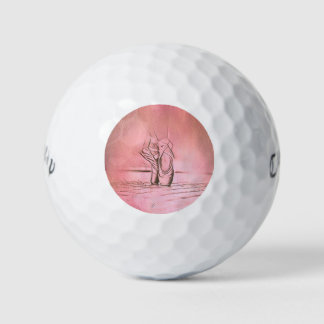 Rosa Ballettschuhe auf der Pointe-Tänzerin Golfball