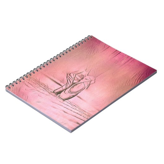 Rosa Ballettschuhe auf Pointe Notizblock (Linke Seite)