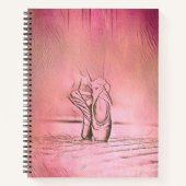 Rosa Ballettschuhe auf Pointe Notizblock (Vorderseite)