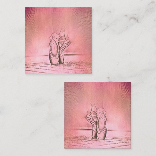 Rosa Ballettschuhe Eleganter Tänzer Begleitkarte (Vorne/Hinten)