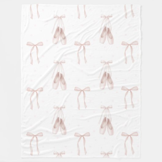 Rosa Ballettschuhe Geburtstag Fleecedecke (Vorderseite)