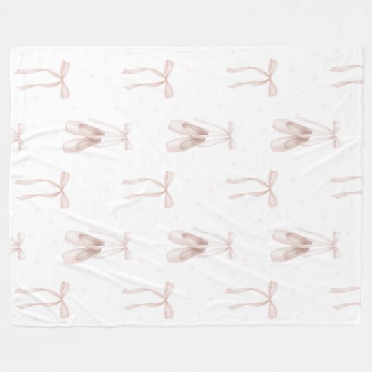 Rosa Ballettschuhe Geburtstag Fleecedecke (Vorderseite (Horizontal))