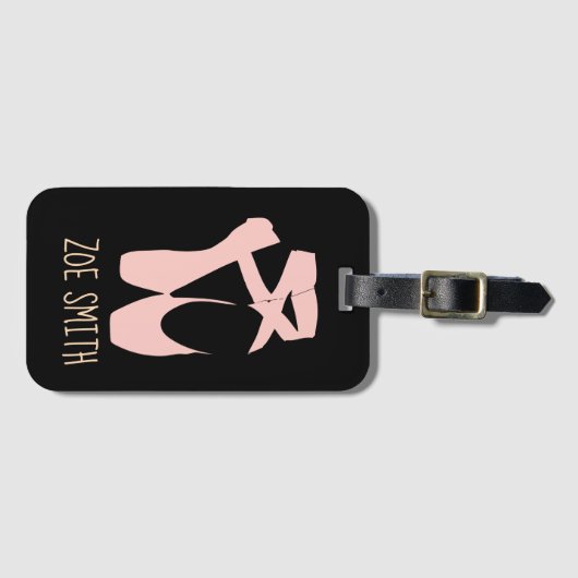 Rosa Ballettschuhe Gepäckanhänger (Vorderseite (Horizontal))